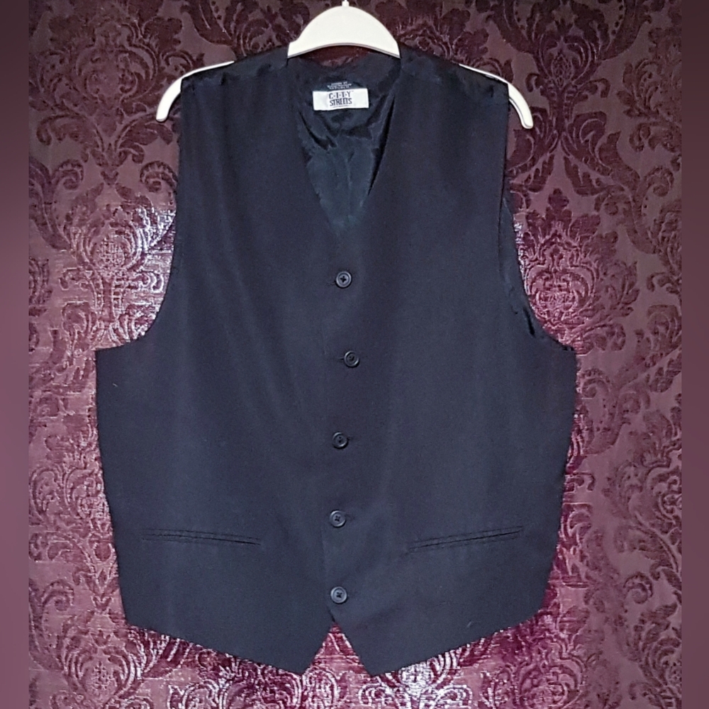 90's Men's Black Vest C.I.T.Y Streets Vintage sL
